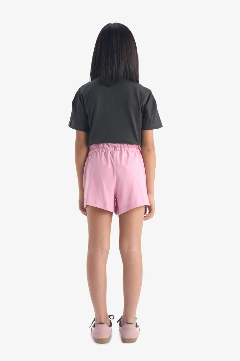Girl Elastic Waist Printed Shorts
