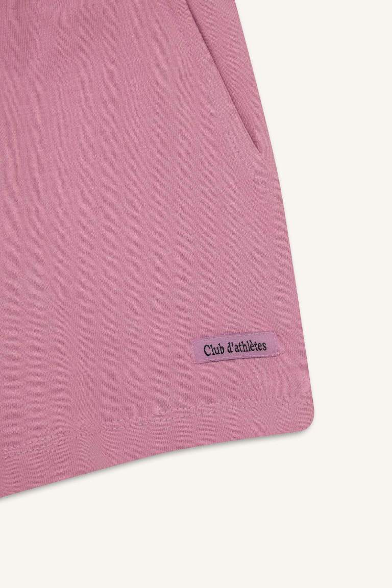 Girl Elastic Waist Printed Shorts