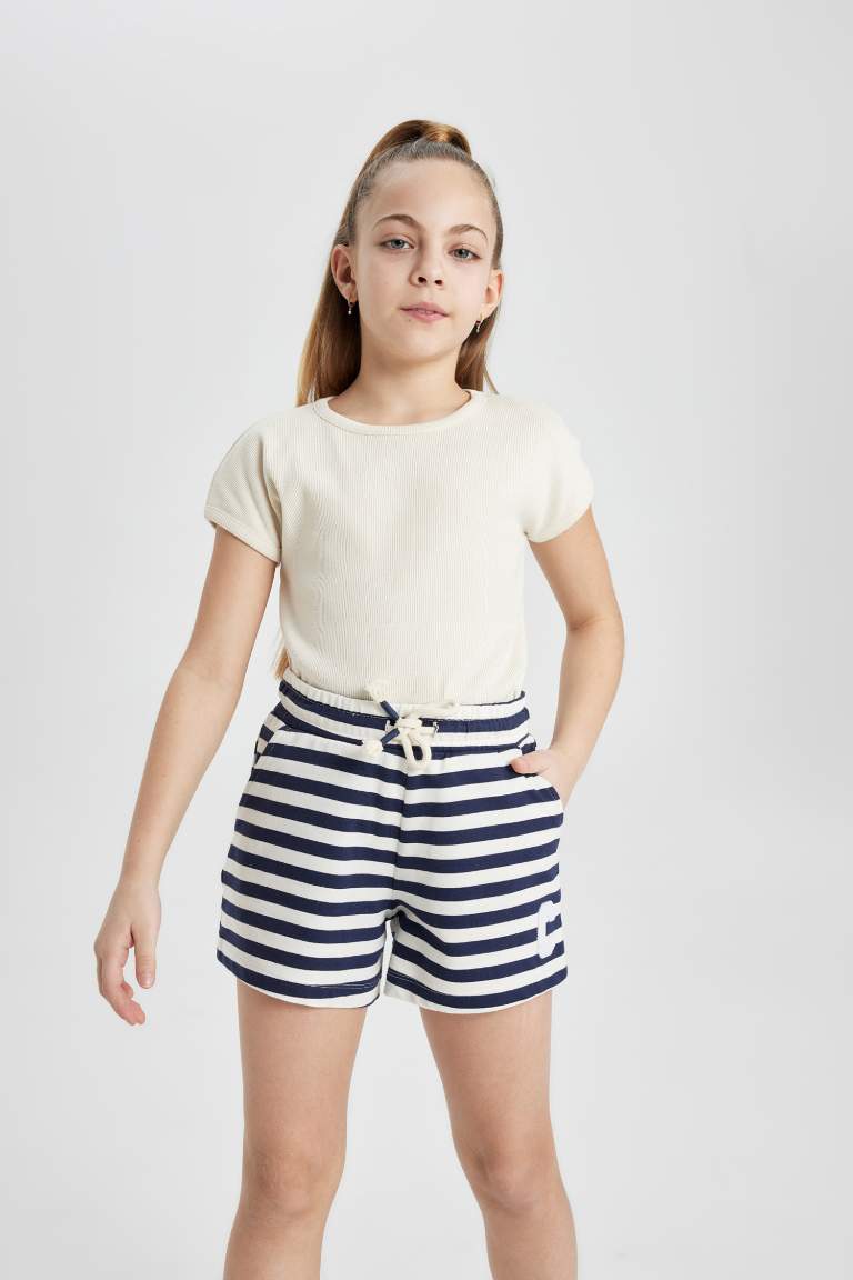 Short Rayé pour Fille