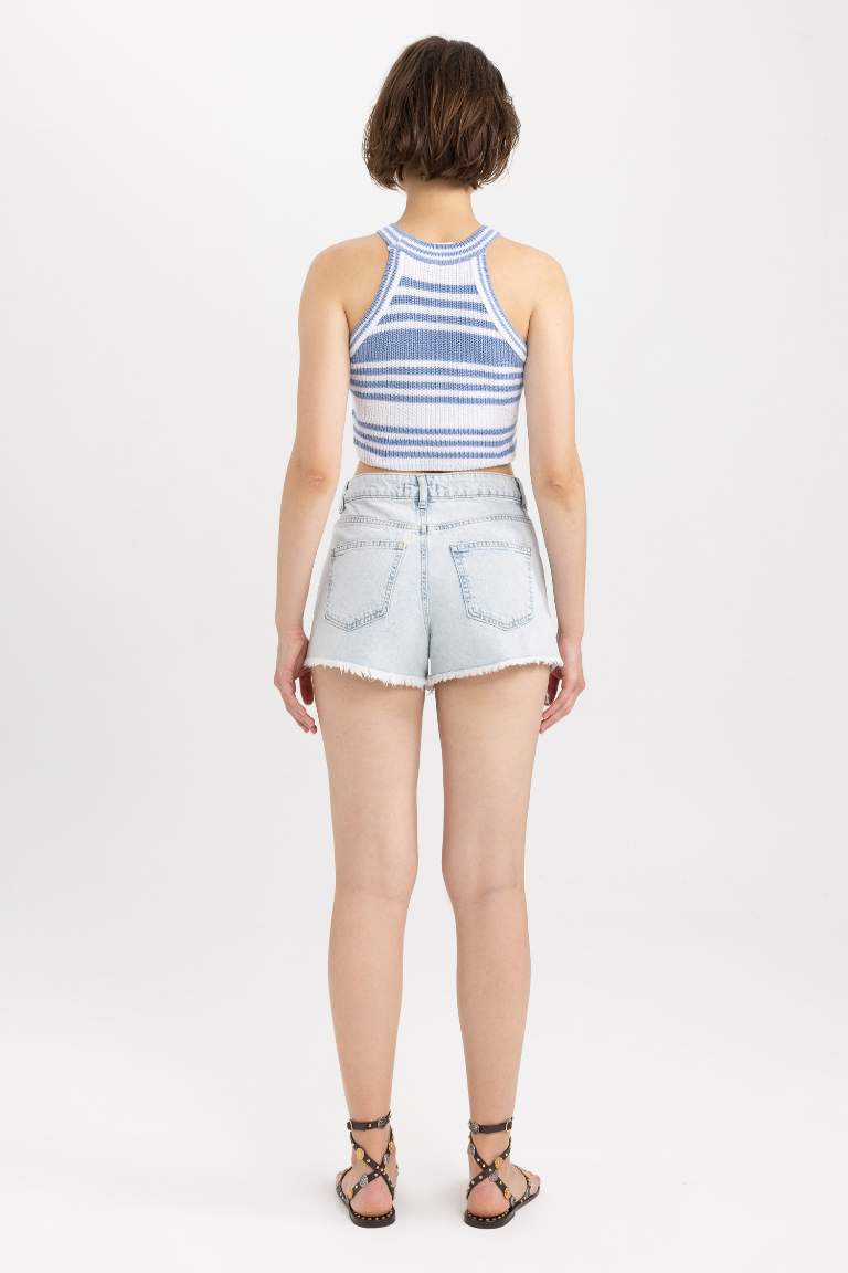 High waist Cut Ended Trousers Shorts