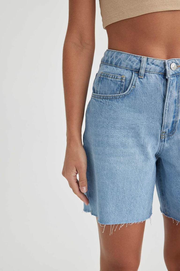 Short Bermuda en jean Taille haute