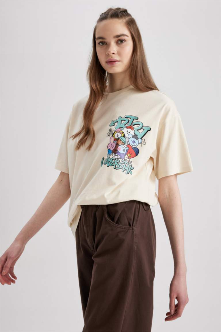 Coool BT21 Oversize Fit Kısa Kollu %100 Pamuk Tişört