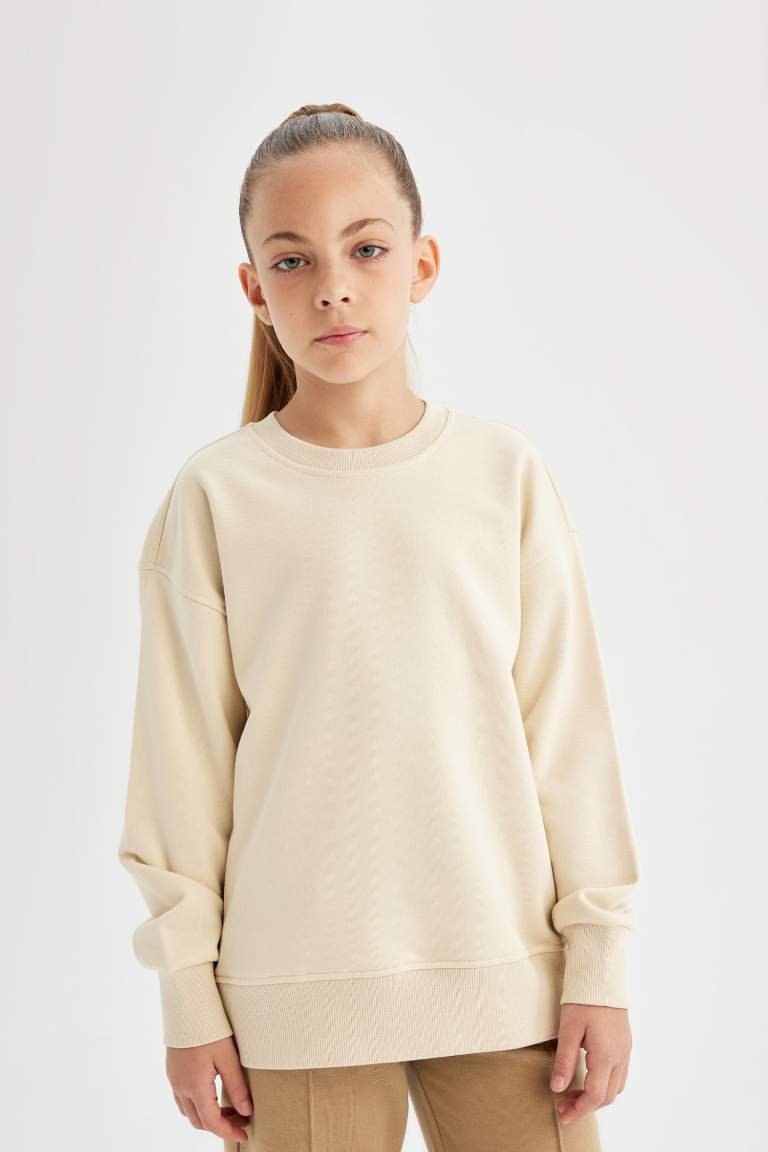 Girl Crew Neck Basic Sweatshirt