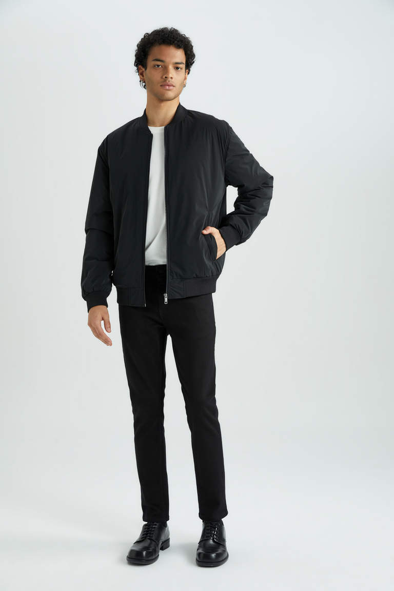 Black MAN Slim Fit Puffer Jacket 2788887 | DeFacto