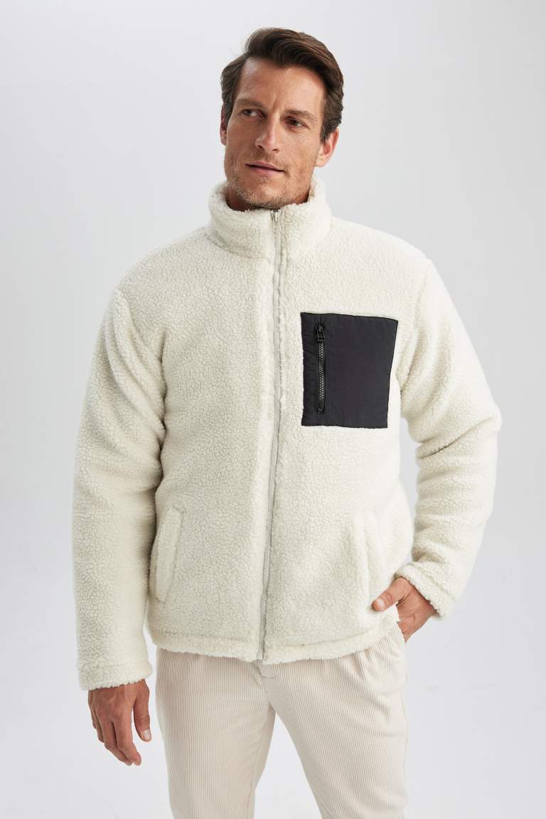 Slim Fit Dik Yaka Polar Mont