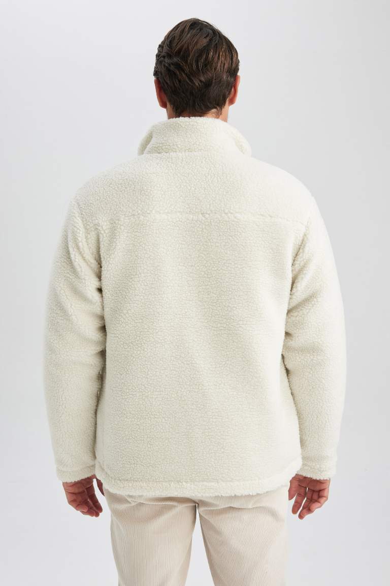 Slim Fit Dik Yaka Polar Mont