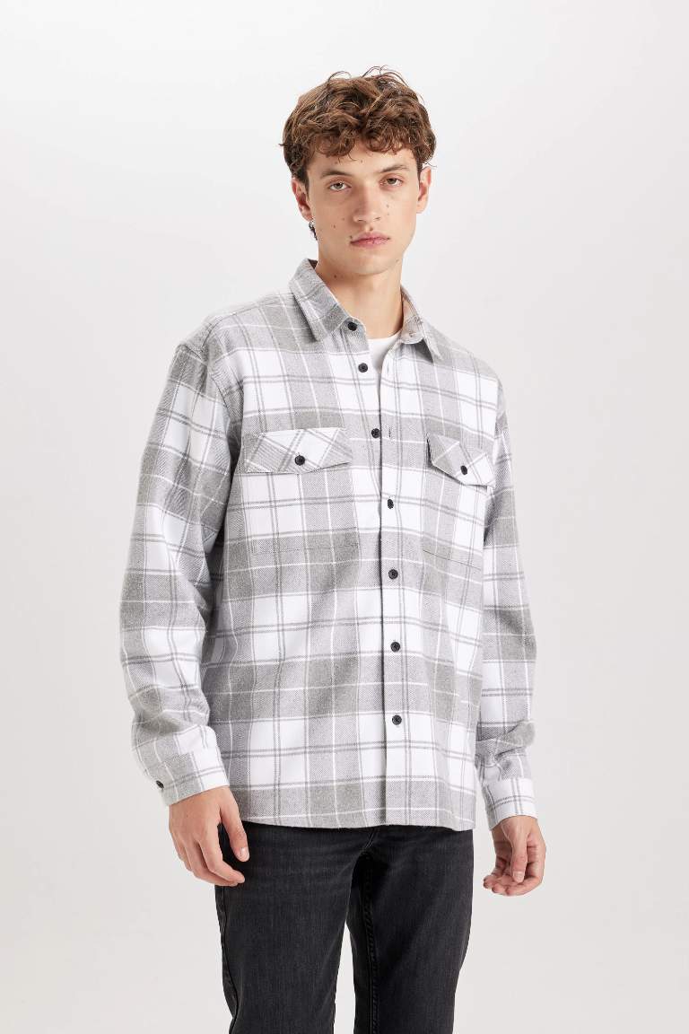 Relax Fit Woodcutter Plaid Long Sleeve Shirt