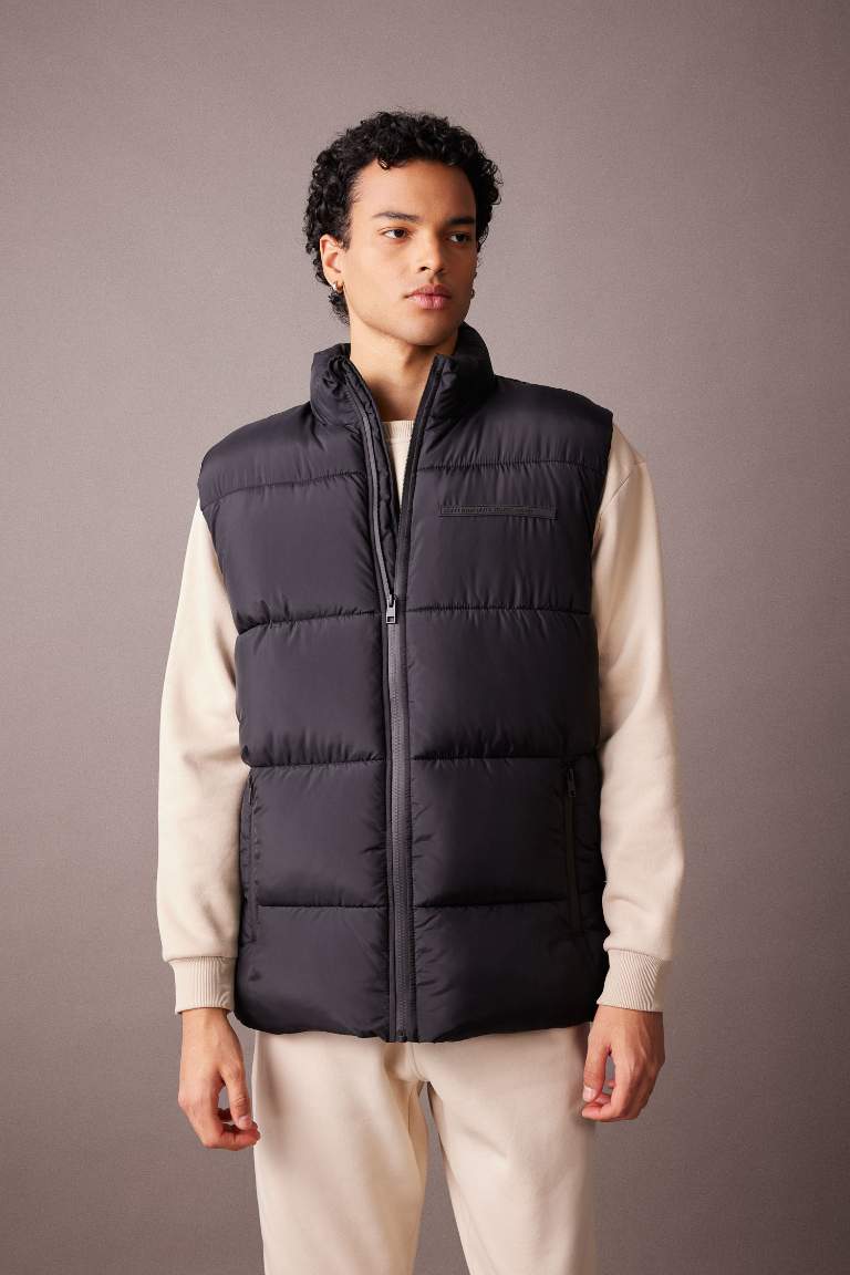 Slim Fit Dik Yaka Şişme Yelek
