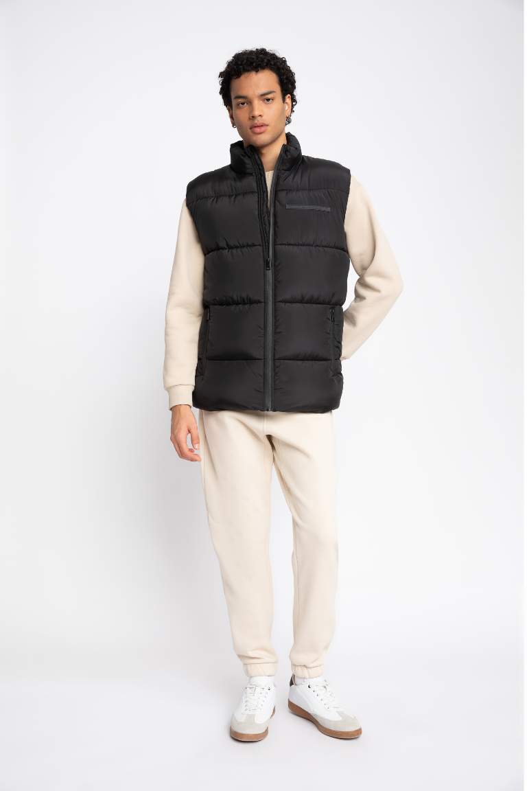 Slim Fit Dik Yaka Şişme Yelek