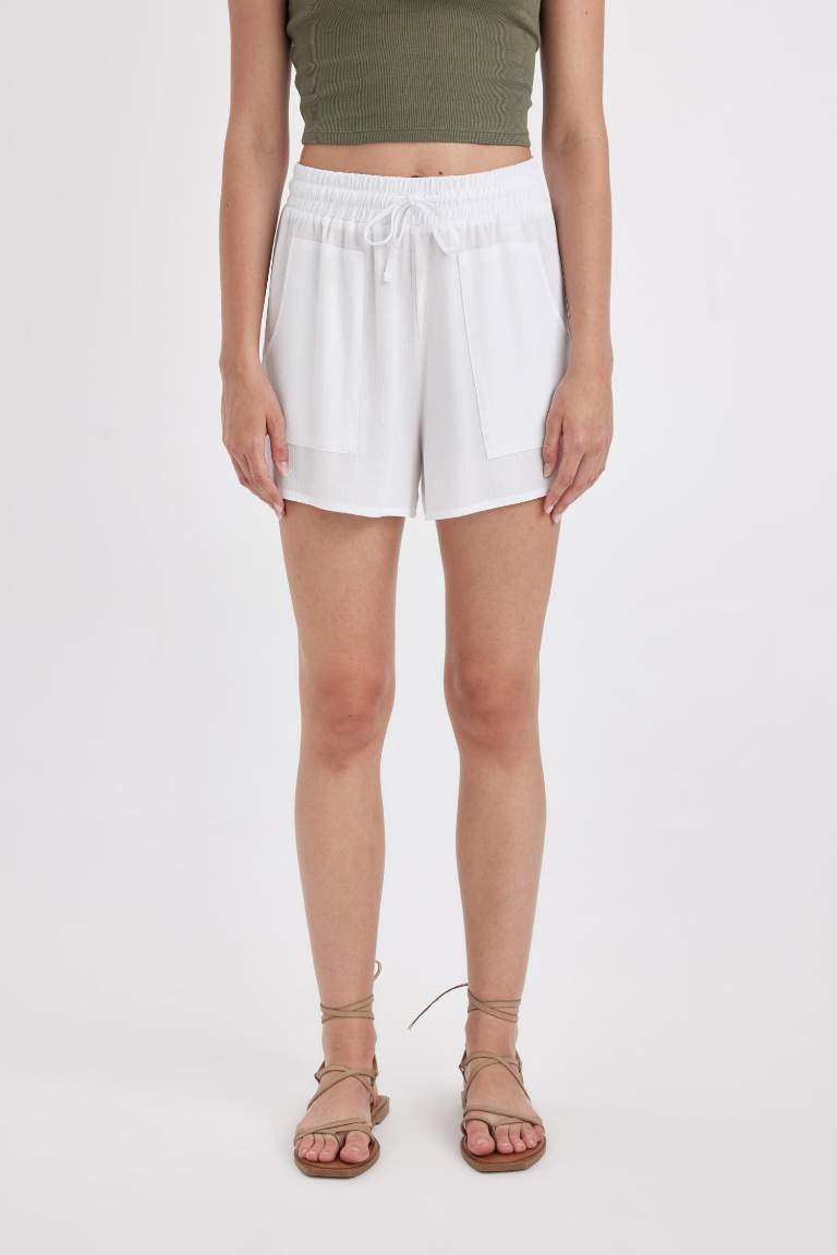 Regular Fit Regular Waist Straight Leg Crinkle Shorts