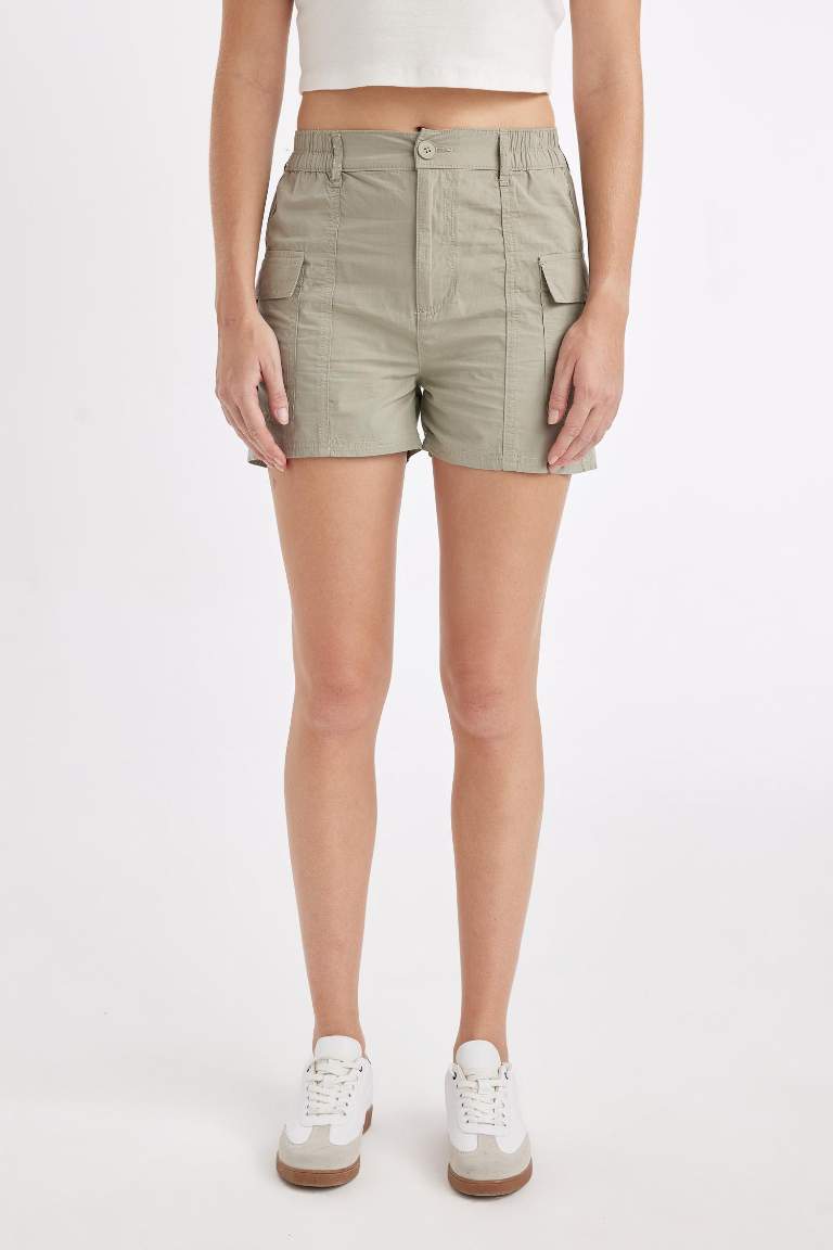 Regular Fit Normal Bel Kısa Paça Poplin Şort