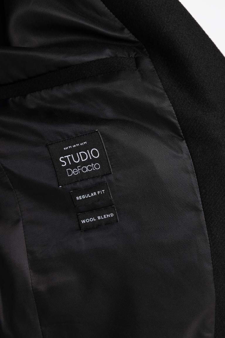 Slim Fit Kaşe Kaban Parka Dar Kesim Astarlı Düğmeli Cepli 