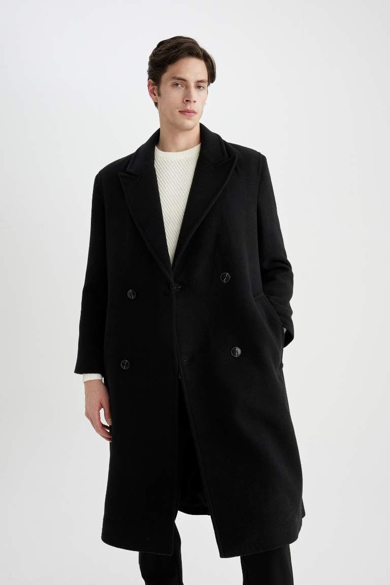 Regular Fit Kaşe Kaban Parka Astarlı Düğmeli Cepli 