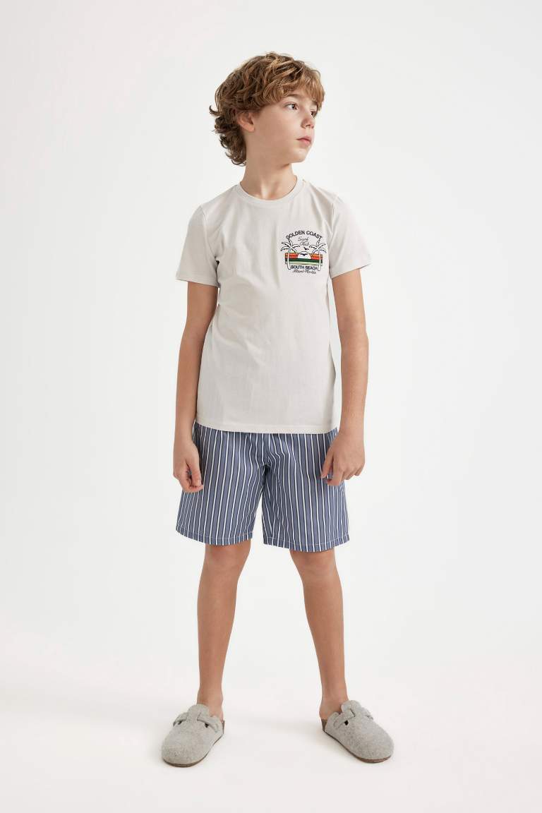 Boy Printed Short Sleeve 2 Piece Pajama Set