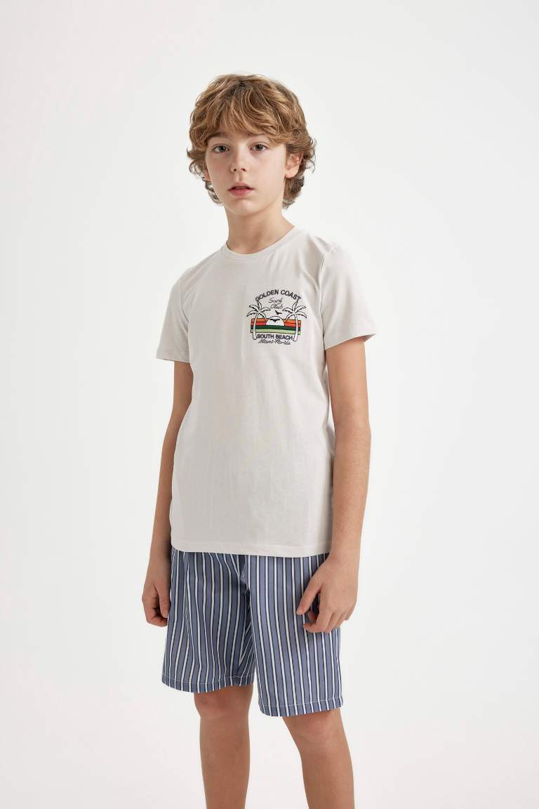 Boy Printed Short Sleeve 2 Piece Pajama Set