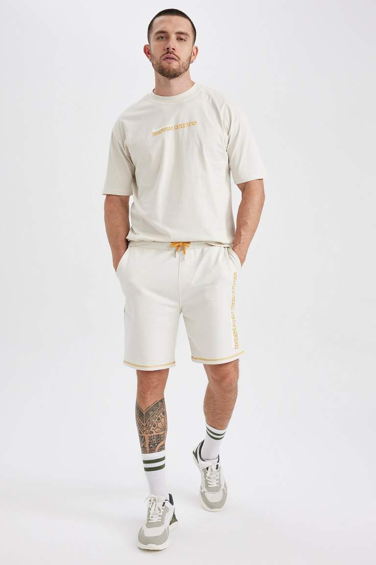 DeFactoFit NBA Boston Celtics Regular Fit Short Leg Shorts