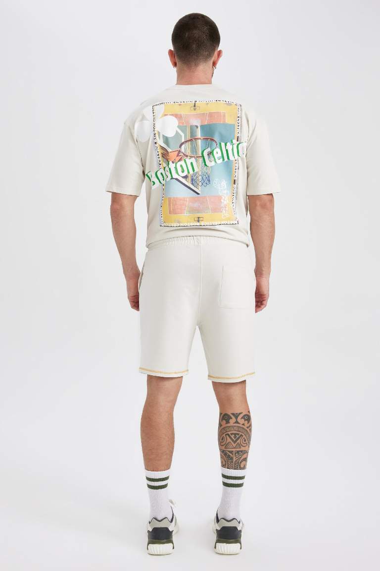 DeFactoFit NBA Boston Celtics Regular Fit Short Leg Shorts