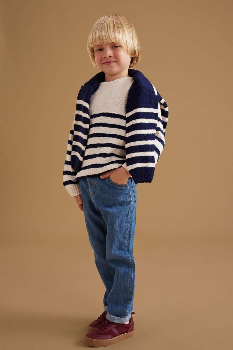 Baby Boy Crew Neck Striped Pullover