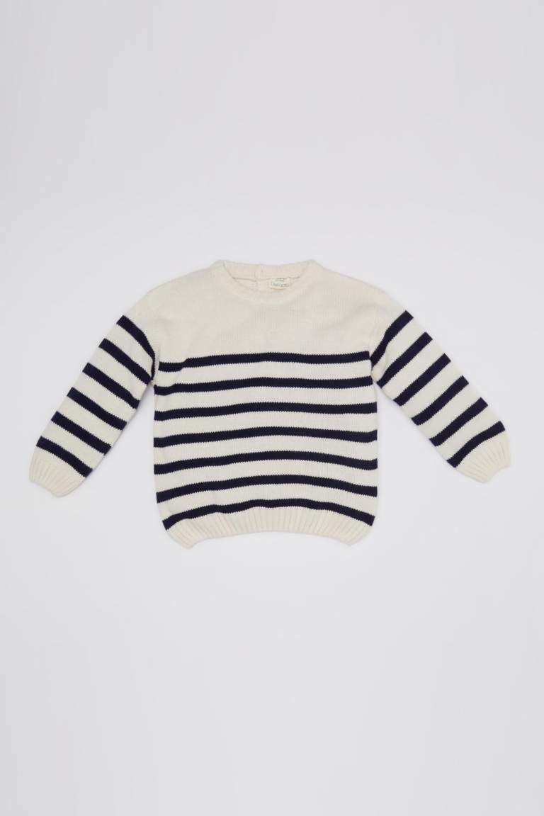 Baby Boy Crew Neck Striped Pullover