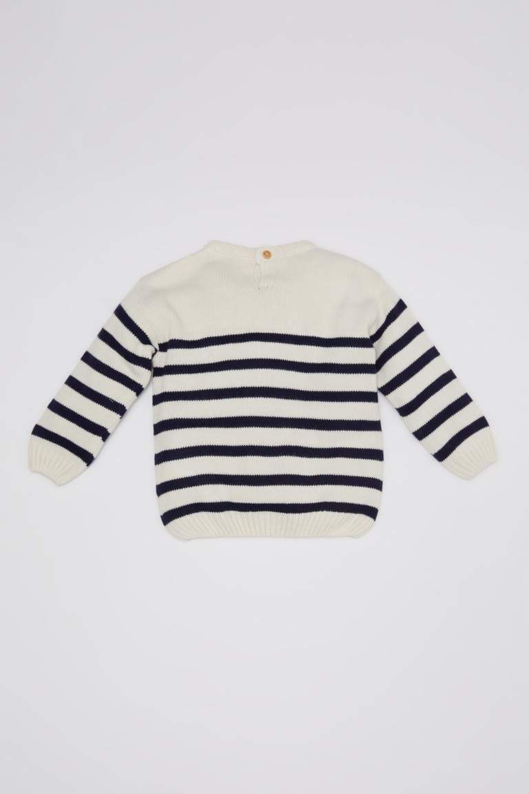 Baby Boy Crew Neck Striped Pullover