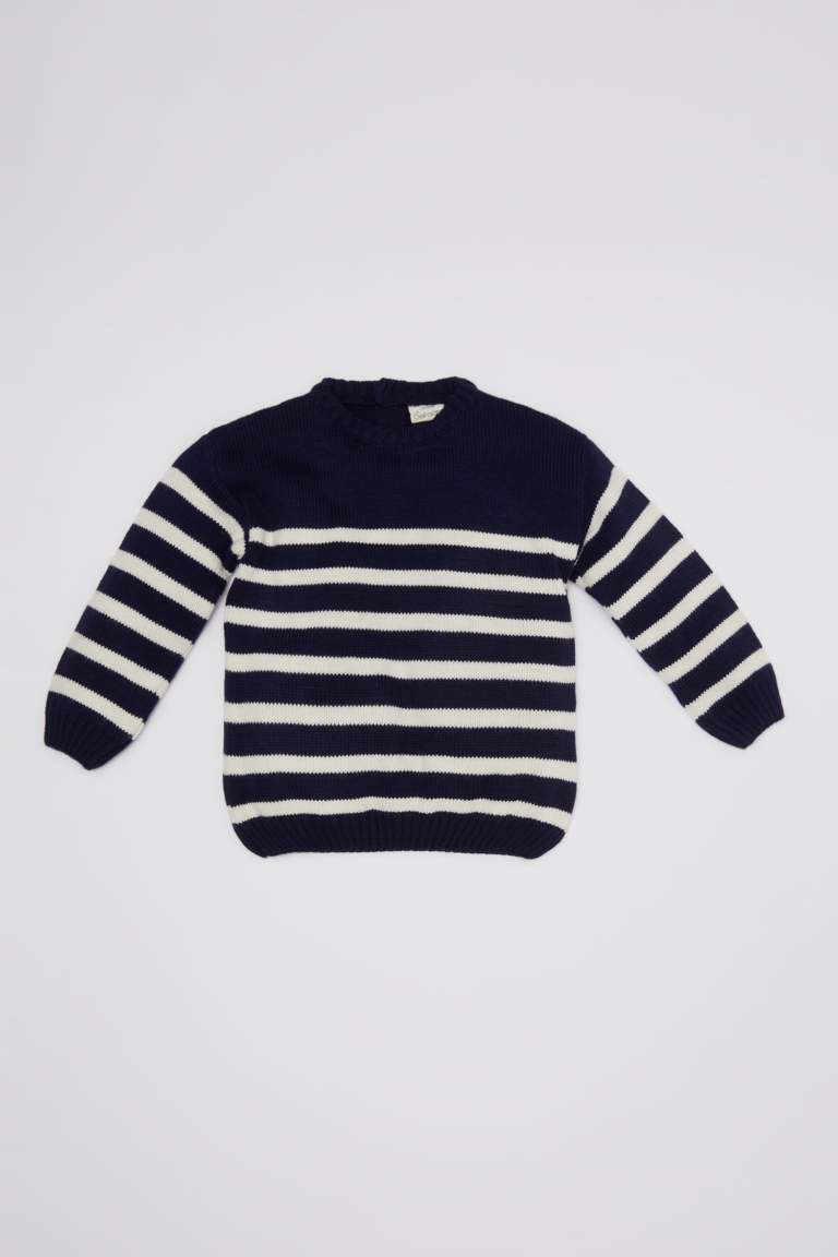 Baby Boy Crew Neck Striped Pullover