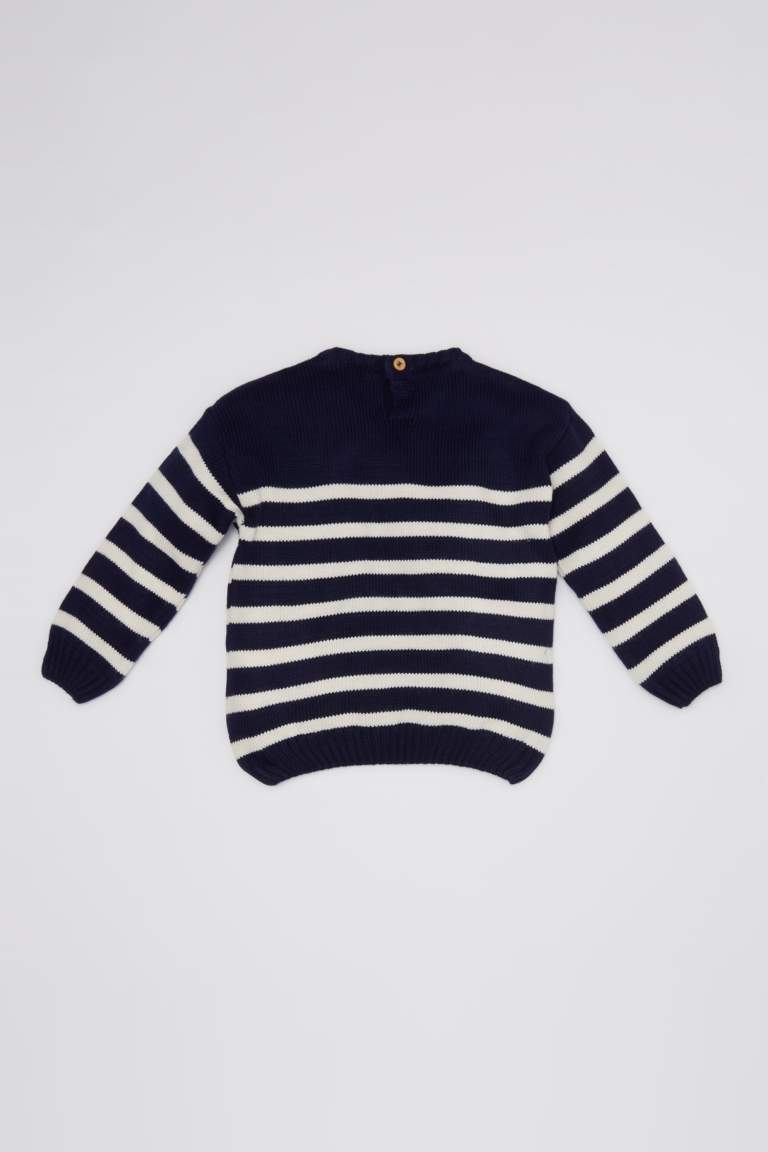 Baby Boy Crew Neck Striped Pullover