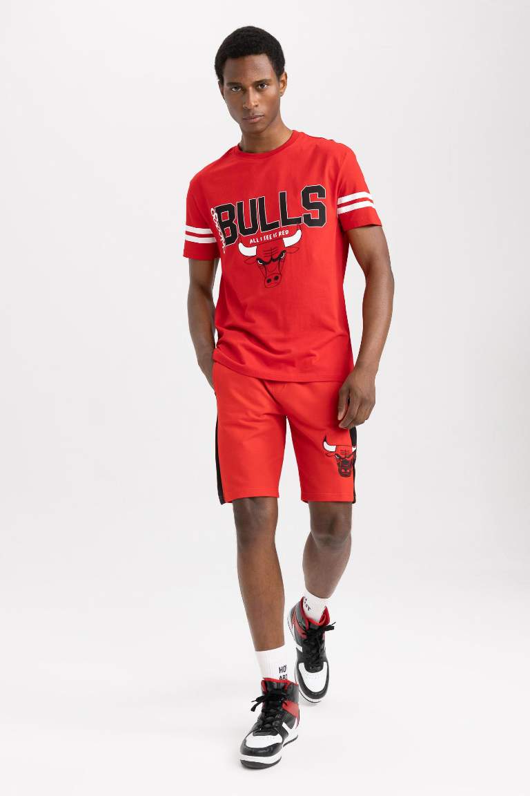 DeFactoFit NBA Chicago Bulls Licensed Standard Fit Shorts