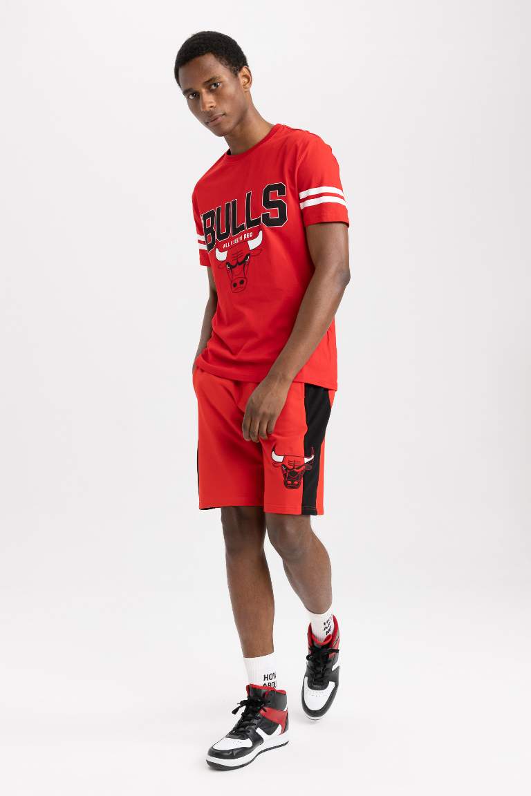 DeFactoFit NBA Chicago Bulls Licensed Standard Fit Shorts