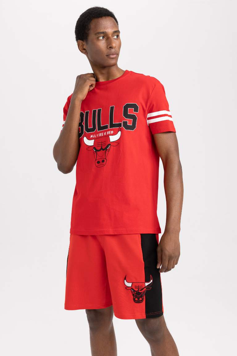 DeFactoFit NBA Chicago Bulls Licensed Standard Fit Shorts