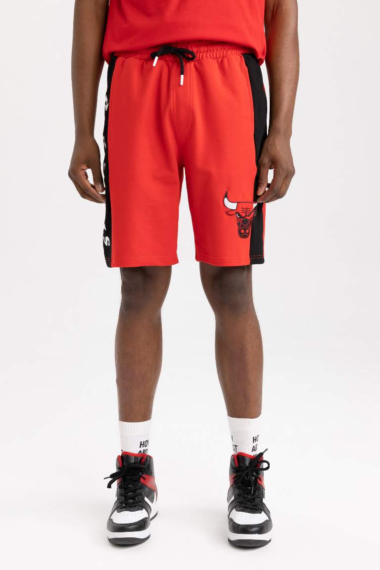 DeFactoFit NBA Chicago Bulls Licensed Standard Fit Shorts