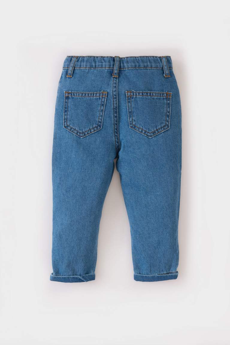 Boy Boy Elastic Waist Straight Leg Jeans