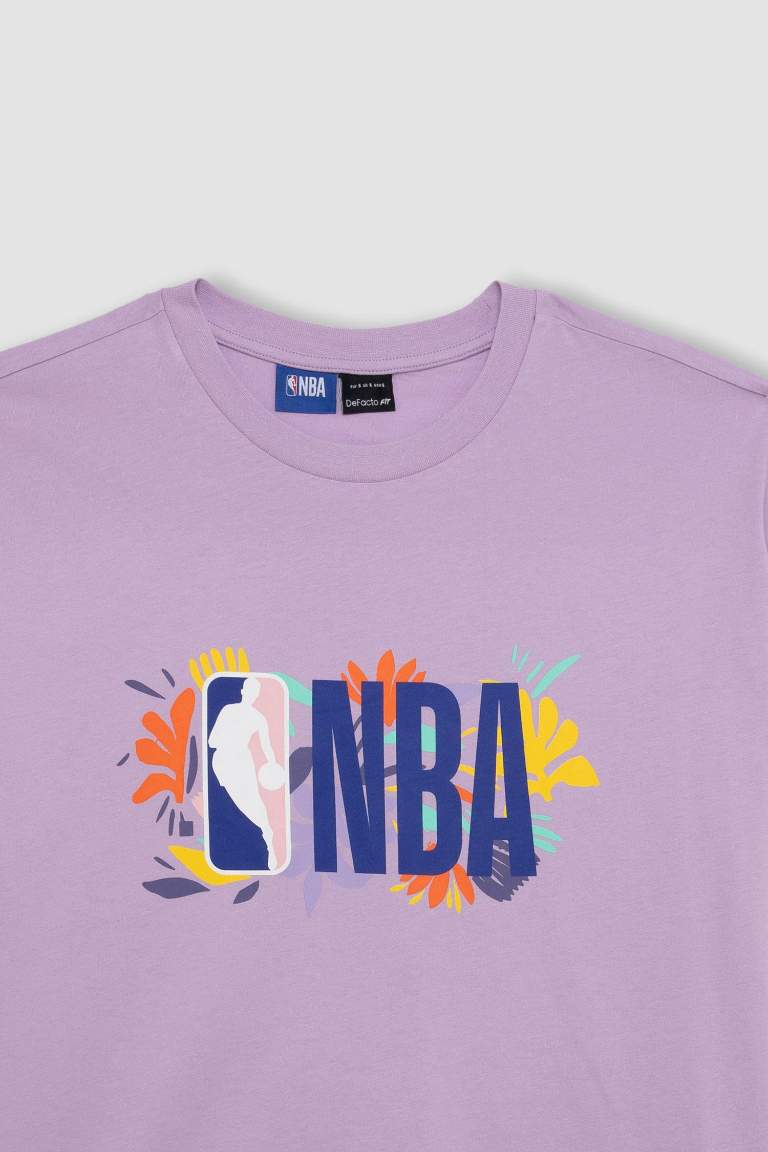 DeFactoFit NBA Lisanslı Oversize Fit Bisiklet Yaka Kısa Kollu %100 Pamuk Tişört