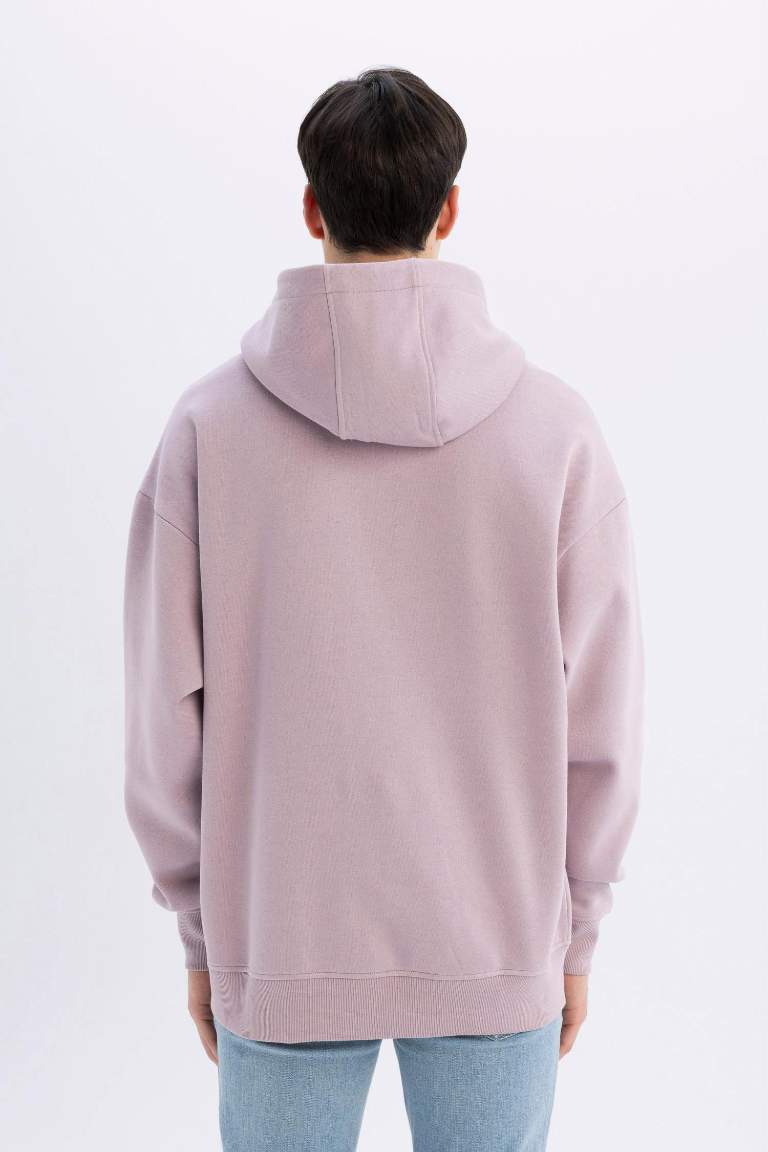 Oversize Fit Hooded Basic Sweatshirt