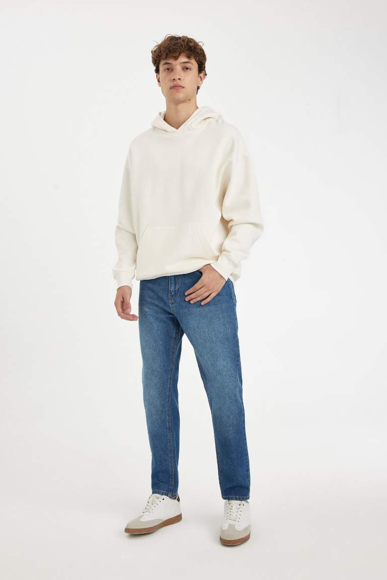 Oversize Fit Hooded Basic Sweatshirt