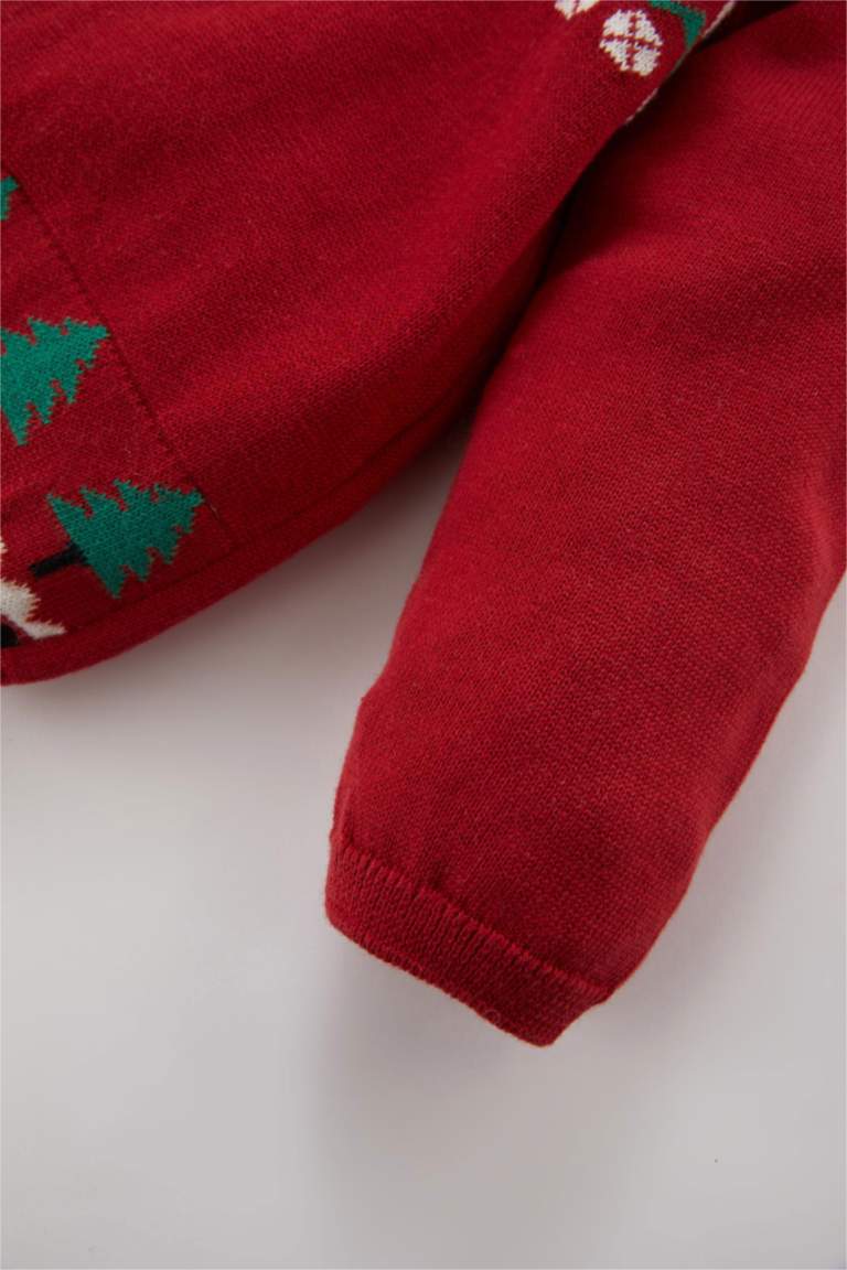 Baby Girl New Year Themed Pullover Pants Cotton Knitted 2 Piece Set