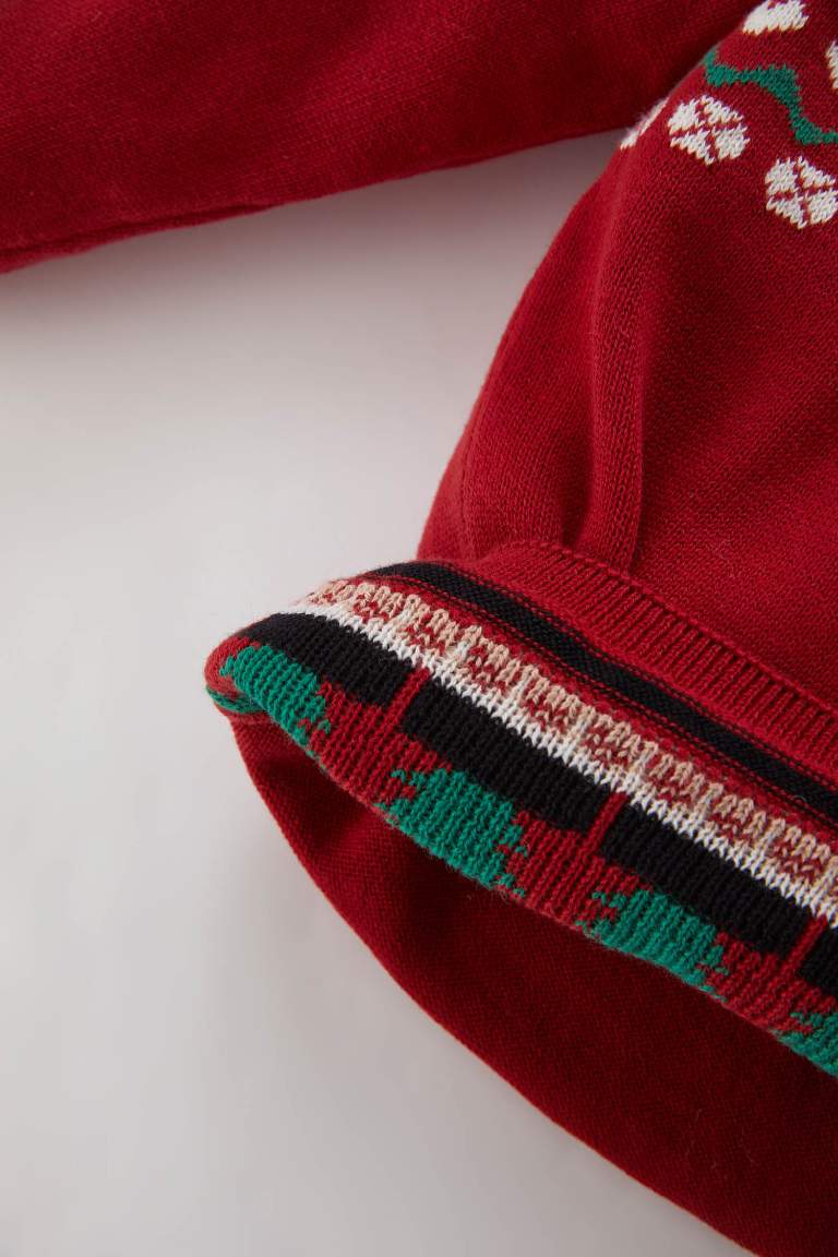 Baby Girl New Year Themed Pullover Pants Cotton Knitted 2 Piece Set