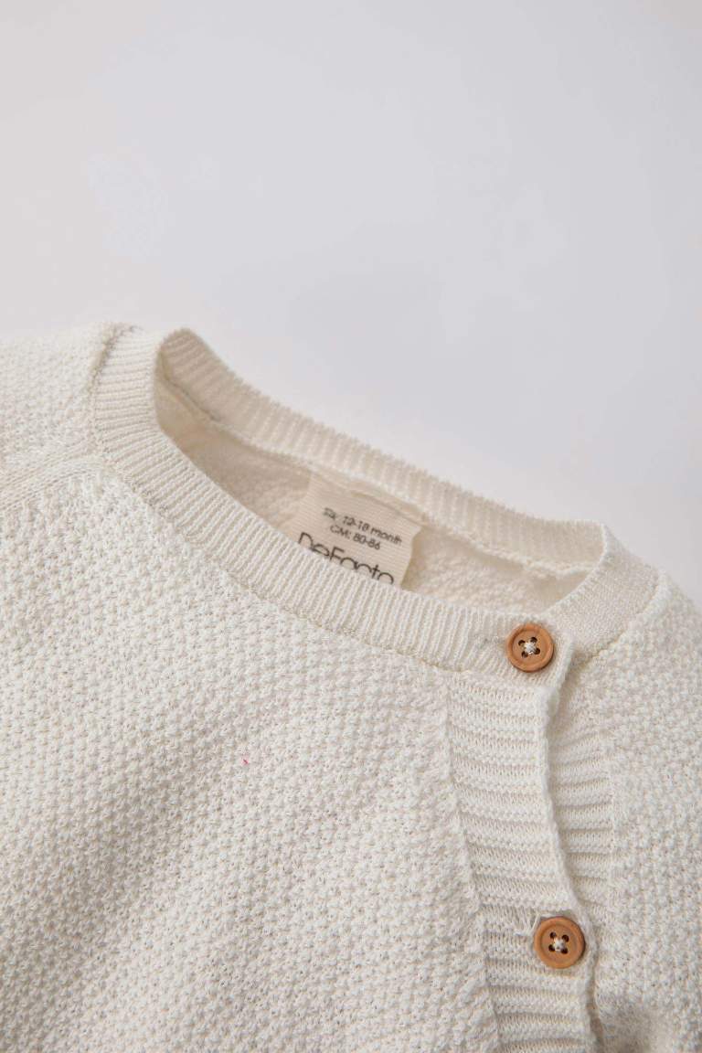 طقم بناتي قطن بياقة مستديرة - قطعتين