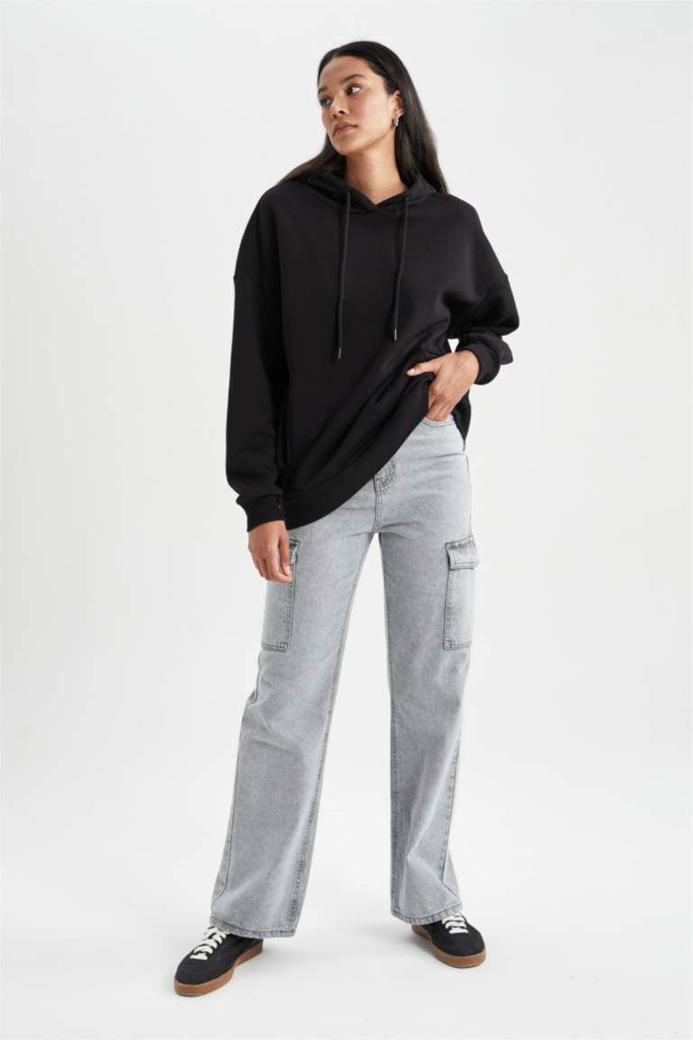 Oversize Denim Full Sleeve Sweatshirt main image 0