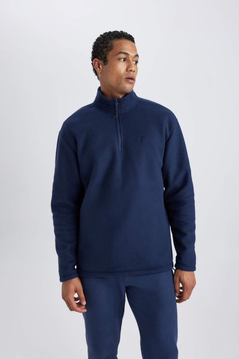 DeFactoFit Standard Fit Stand-up Collar Polar Sweatshirt