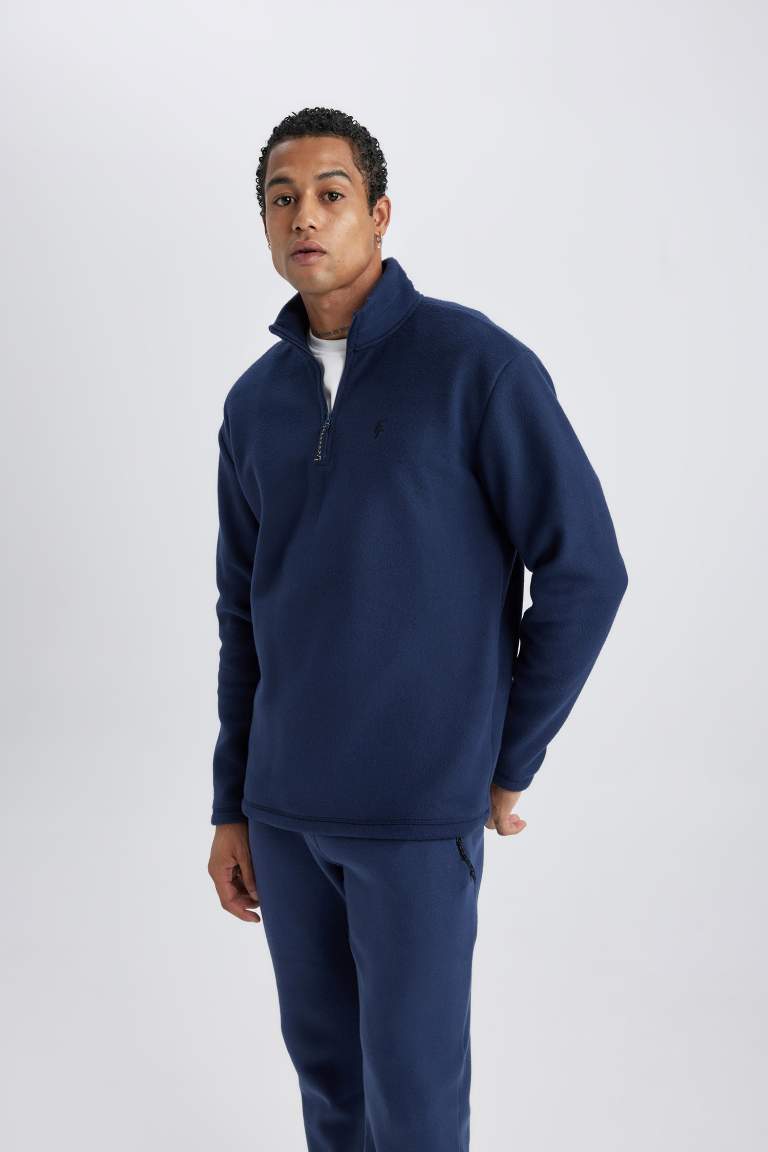 DeFactoFit Standard Fit Stand-up Collar Polar Sweatshirt