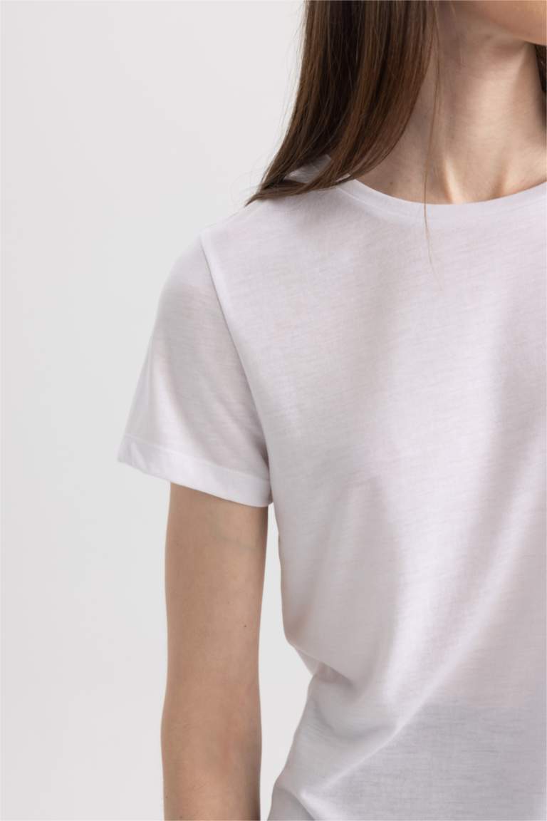 TMY White Basic Short Sleeve Standard Fit O Neck Women's T-Shirt - 97144 - Portage main image 0