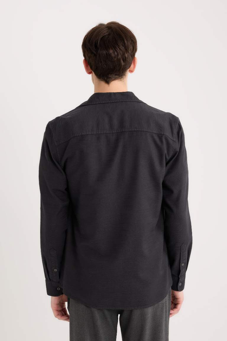 Slim Fit Cotton Long Sleeve Shirt