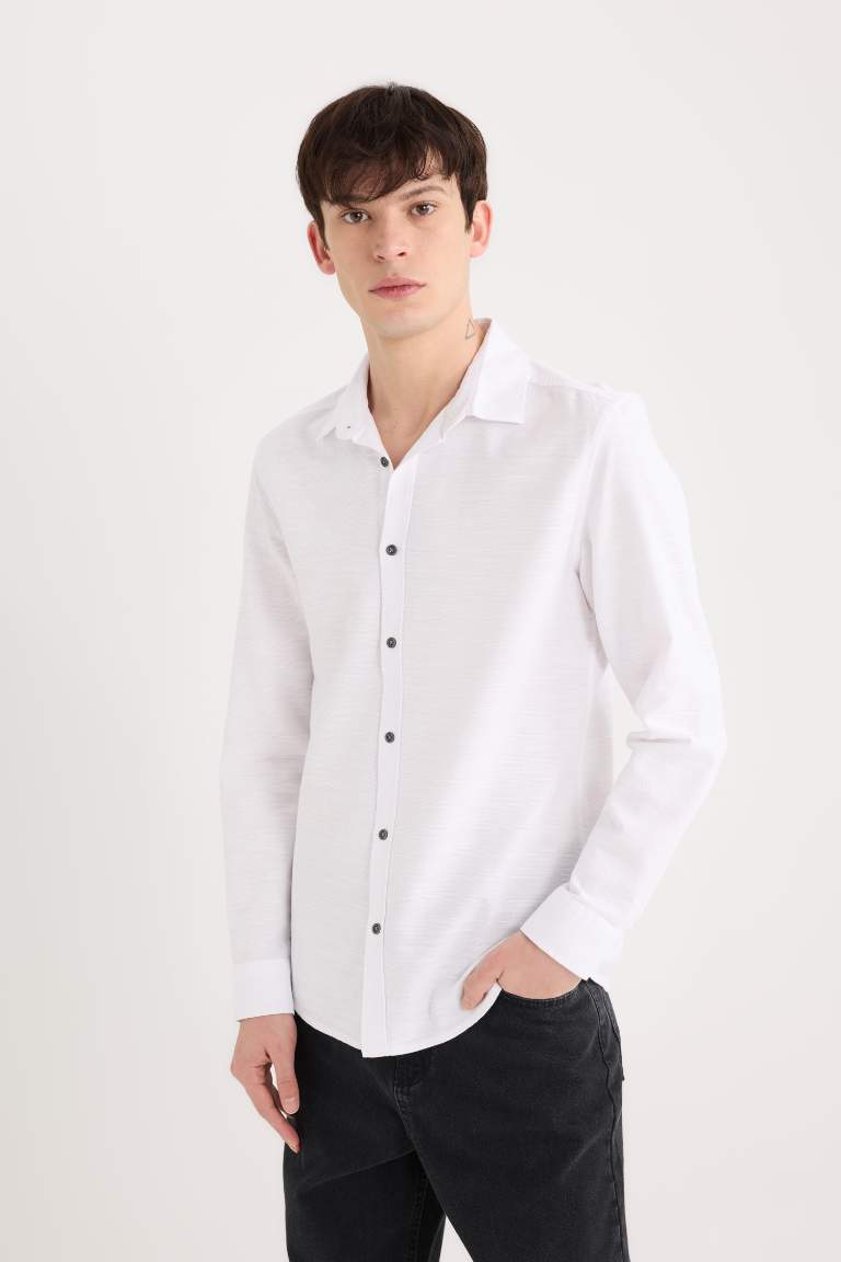 Slim Fit Cotton Long Sleeve Shirt