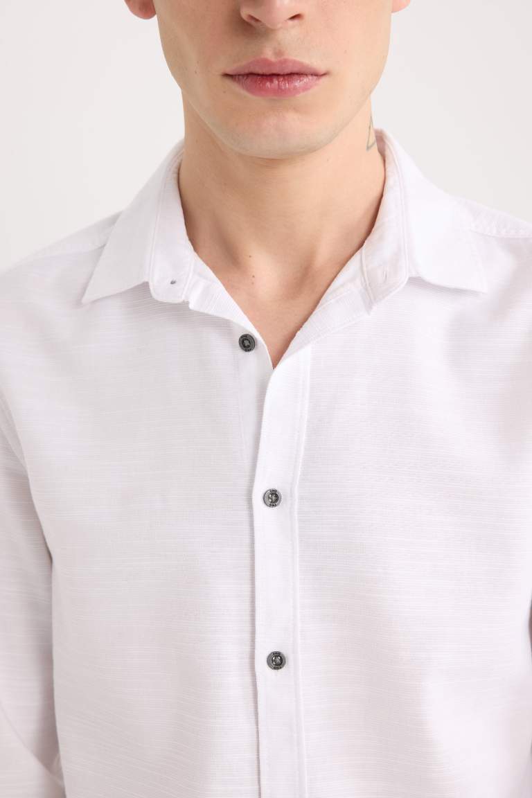 Slim Fit Cotton Long Sleeve Shirt