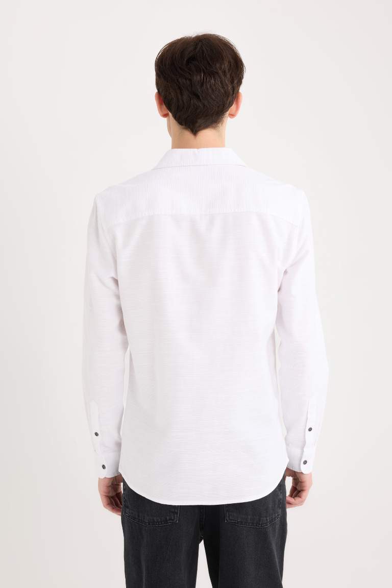 Slim Fit Cotton Long Sleeve Shirt