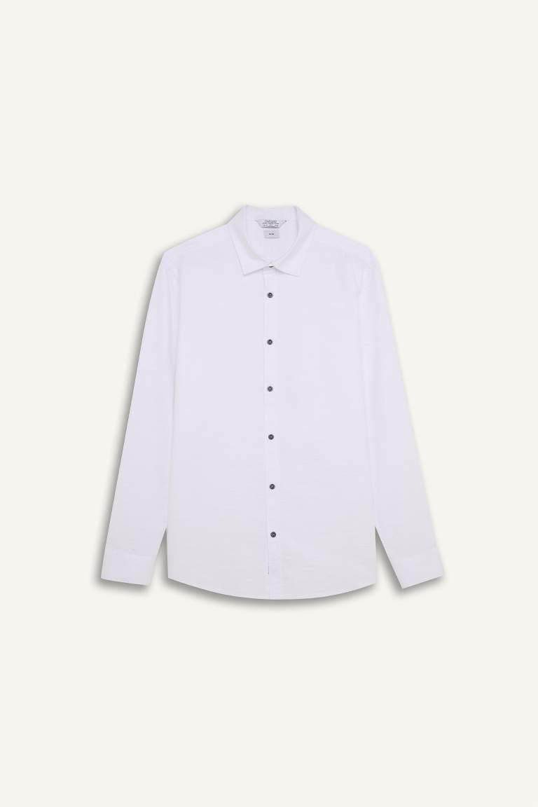 Slim Fit Cotton Long Sleeve Shirt