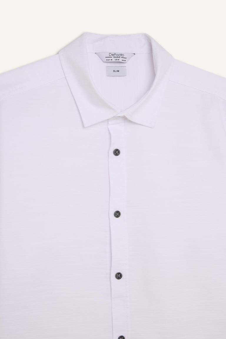 Slim Fit Cotton Long Sleeve Shirt