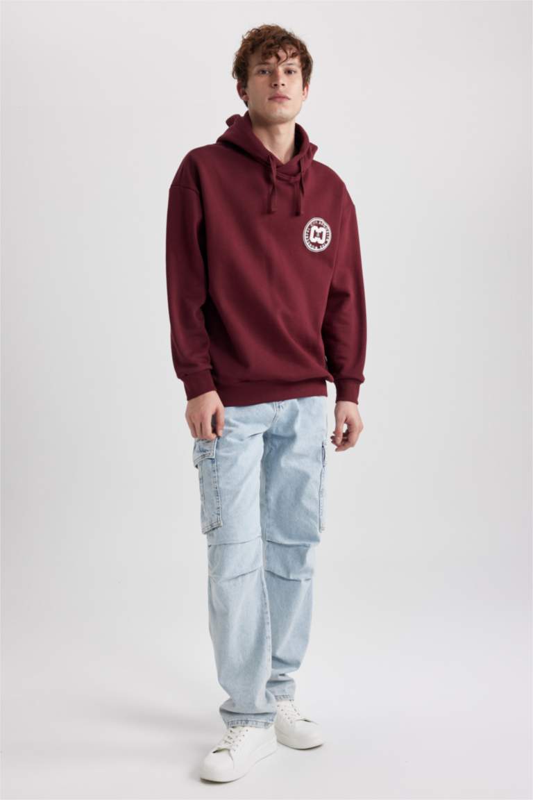 Світшот оверсайз з капюшоном з принтом для чоловіків