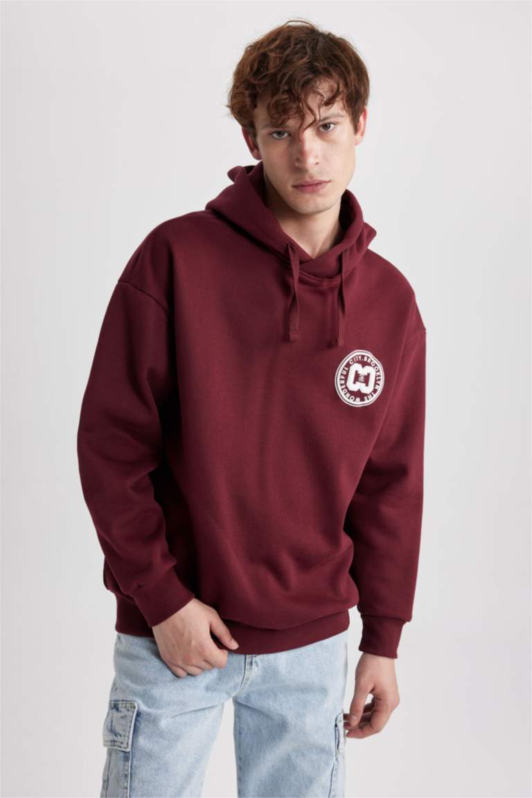 Світшот оверсайз з капюшоном з принтом для чоловіків