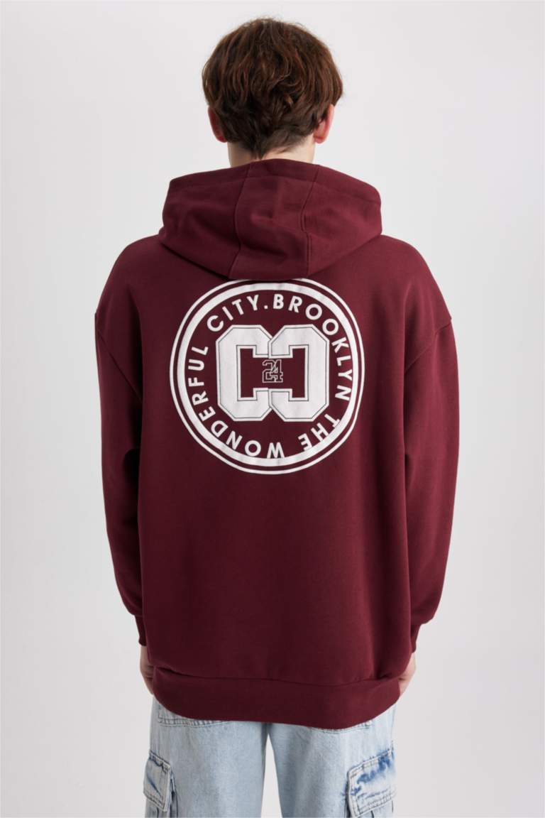 Світшот оверсайз з капюшоном з принтом для чоловіків